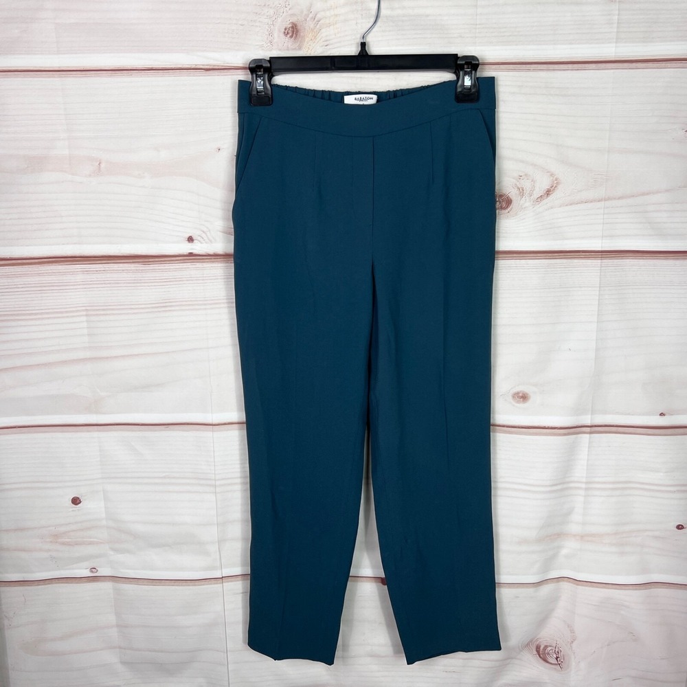 Babaton Pants Womens 2 Green Atelier Dress Pull On Crepe Ankle Pockets Straight